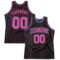 Custom Black Pink Pinstripe Pink-Light Blue Authentic Basketball Jersey