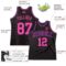 Custom Black Pink Pinstripe Pink-Purple Authentic Basketball Jersey