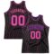 Custom Black Pink Pinstripe Pink-Purple Authentic Basketball Jersey