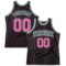 Custom Black Pink Pinstripe Pink-Kelly Green Authentic Basketball Jersey