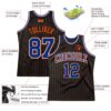 Custom Black Orange Pinstripe Royal-Orange Authentic Basketball Jersey