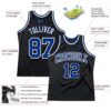 Custom Black Royal Pinstripe Royal-White Authentic Basketball Jersey