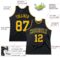 Custom Black Royal Pinstripe Gold-Royal Authentic Basketball Jersey