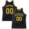 Custom Black Royal Pinstripe Gold-Royal Authentic Basketball Jersey