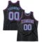 Custom Black Light Blue Pinstripe Light Blue-Pink Authentic Basketball Jersey