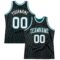 Custom Black Teal Pinstripe White Black-Teal Authentic Basketball Jersey