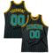 Custom Black Teal Pinstripe Teal-Gold Authentic Basketball Jersey