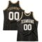 Custom Black Old Gold Pinstripe White-Old Gold Authentic Basketball Jersey