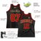Custom Black Old Gold Pinstripe Red-Old Gold Authentic Basketball Jersey