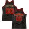Custom Black Old Gold Pinstripe Red-Old Gold Authentic Basketball Jersey