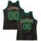 Custom Black Old Gold Pinstripe Kelly Green-Old Gold Authentic Basketball Jersey