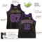 Custom Black Old Gold Pinstripe Purple-Old Gold Authentic Basketball Jersey