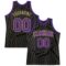 Custom Black Old Gold Pinstripe Purple-Old Gold Authentic Basketball Jersey