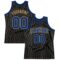 Custom Black Old Gold Pinstripe Royal-Old Gold Authentic Basketball Jersey