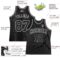 Custom Black Gray Pinstripe Black-Gray Authentic Basketball Jersey