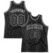 Custom Black Gray Pinstripe Black-Gray Authentic Basketball Jersey