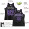 Custom Black Gray Pinstripe Purple-Gray Authentic Basketball Jersey