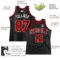 Custom Black White Pinstripe Red-White Authentic Basketball Jersey