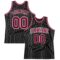 Custom Black White Pinstripe Maroon-White Authentic Basketball Jersey
