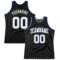 Custom Black White Gray-Navy Authentic Throwback Basketball Jersey