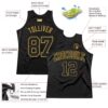 Custom Black Old Gold Authentic Throwback Basketball Jersey