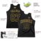 Custom Black Old Gold Authentic Throwback Basketball Jersey