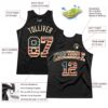 Custom Black Vintage USA Flag-City Cream Authentic Throwback Basketball Jersey