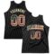 Custom Black Vintage USA Flag-City Cream Authentic Throwback Basketball Jersey