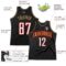 Custom Black White Red-Old Gold Authentic Throwback Basketball Jersey