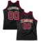 Custom Black Maroon-Cream Authentic Throwback Basketball Jersey