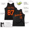 Custom Black Orange Authentic Throwback Basketball Jersey
