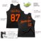 Custom Black Orange Authentic Throwback Basketball Jersey