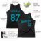 Custom Black Teal Authentic Throwback Basketball Jersey