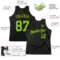Custom Black Neon Green Authentic Throwback Basketball Jersey