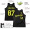 Custom Black Neon Yellow Authentic Throwback Basketball Jersey