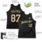Custom Black Vegas Gold Authentic Throwback Basketball Jersey