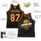 Custom Black Gold-Red Authentic Throwback Basketball Jersey