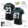 Custom Black White-Midnight Green Mesh Authentic Football Jersey
