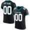 Black1568 Custom Black White-Midnight Green Mesh Authentic Football Jersey