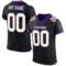 Black1573 Custom Black White-Purple Mesh Authentic Football Jersey