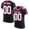 Black1576 Custom Black White-Pink Mesh Authentic Football Jersey