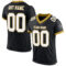 Black1577 Custom Black White-Old Gold Mesh Authentic Football Jersey