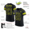 Black1600-1 Custom Black Neon Yellow Mesh Authentic Football Jersey