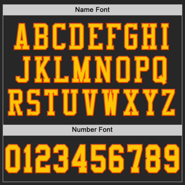 Black1603-3 Custom Black Yellow-Orange Mesh Authentic Football Jersey