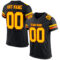 Black1603 Custom Black Yellow-Orange Mesh Authentic Football Jersey