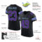 Black1608-1 Custom Black Purple-Light Blue Mesh Authentic Football Jersey