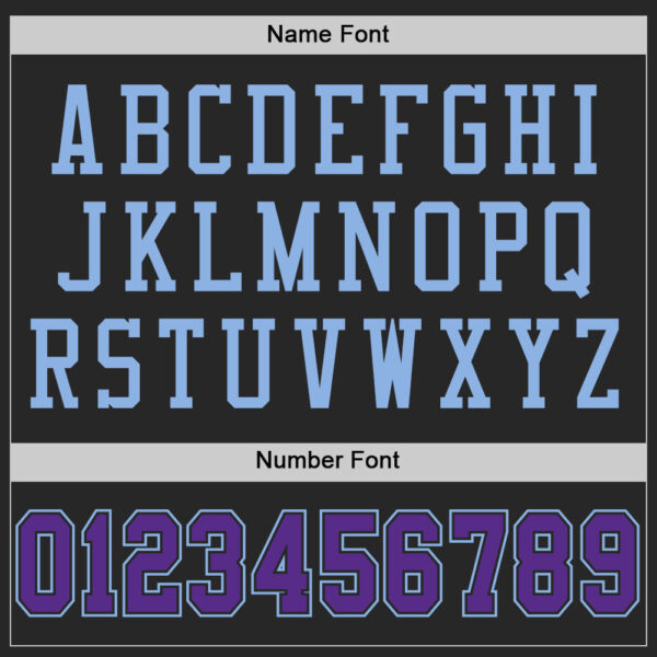 Custom Black Purple-Light Blue Mesh Authentic Football Jersey