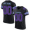Black1608 Custom Black Purple-Light Blue Mesh Authentic Football Jersey