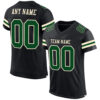 Custom Black Green-Cream Mesh Authentic Football Jersey
