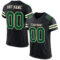 Black1609 Custom Black Green-Cream Mesh Authentic Football Jersey